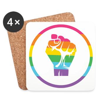 Mois de la fierté LGBTQ - Fierté ! - Dessous de verre (lot de 4) - blanc - Devant