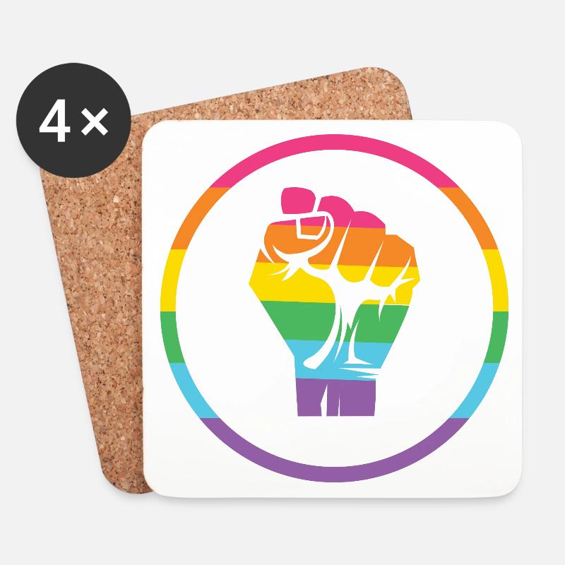 LGBTQ-Pride-Monat - Pride! - Untersetzer (4er-Set) - Weiß