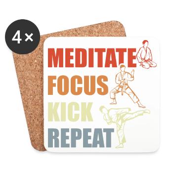 Karate Motivation - Untersetzer (4er-Set) - Weiß - Vorne