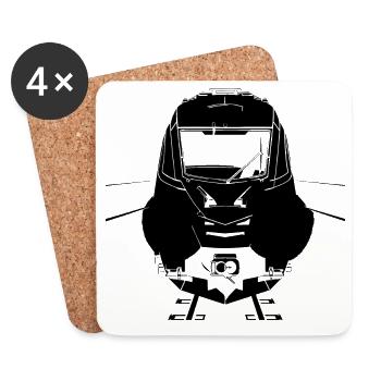 Chemin de fer - Dessous de verre (lot de 4) - blanc - Devant