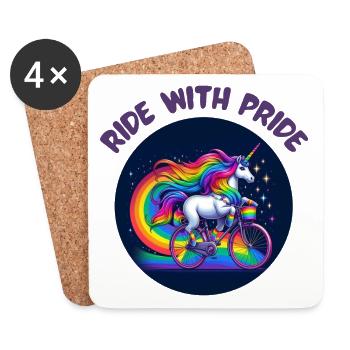 Ride with Pride - Coasters (set of 4) - white - Front