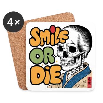 Skeletor avec un message optimiste - Dessous de verre (lot de 4) - blanc - Devant