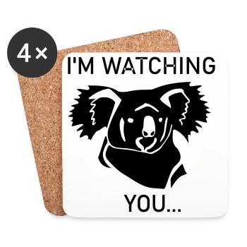 Koala is watching you - Coasters (set of 4) - white - Front