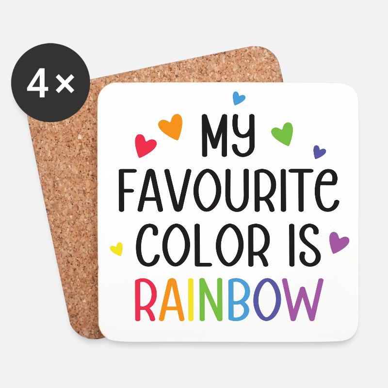 LGBT Pride Month - Meine Lieblingsfarbe ist Regenbogen - Untersetzer (4er-Set) - Weiß