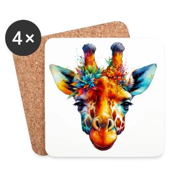 Giraffe - Untersetzer (4er-Set) - Weiß - Vorne