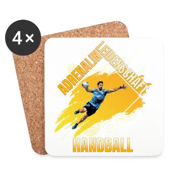 Adrenalin - Leidenschaft - Handball - Untersetzer (4er-Set) - Weiß - Vorne