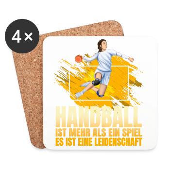 Handball ist mehr als ein Spiel es ist eine... - Untersetzer (4er-Set) - Weiß - Vorne