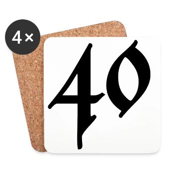 40. 40 ANS. 40e ANNIVERSAIRE. ANNIVERSAIRE 40 ANS. - Dessous de verre (lot de 4) - blanc - Devant