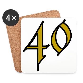 40. 40 ANS. 40e ANNIVERSAIRE. ANNIVERSAIRE 40 ANS. - Dessous de verre (lot de 4) - blanc - Devant