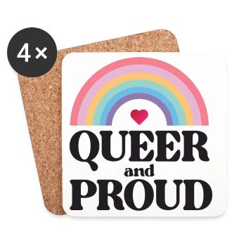 LGBT Pride Month - Queer and Proud - Coasters (set of 4) - white - Front