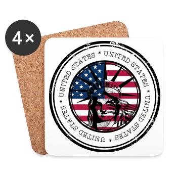 Liberty Flag Circle - Coasters (set of 4) - white - Front