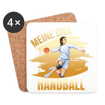 Meine DNA - Handball - Untersetzer (4er-Set) - Weiß - Vorne