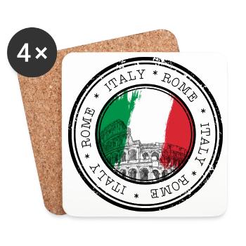 Colosseum Circle Italia Flag - Coasters (set of 4) - white - Front