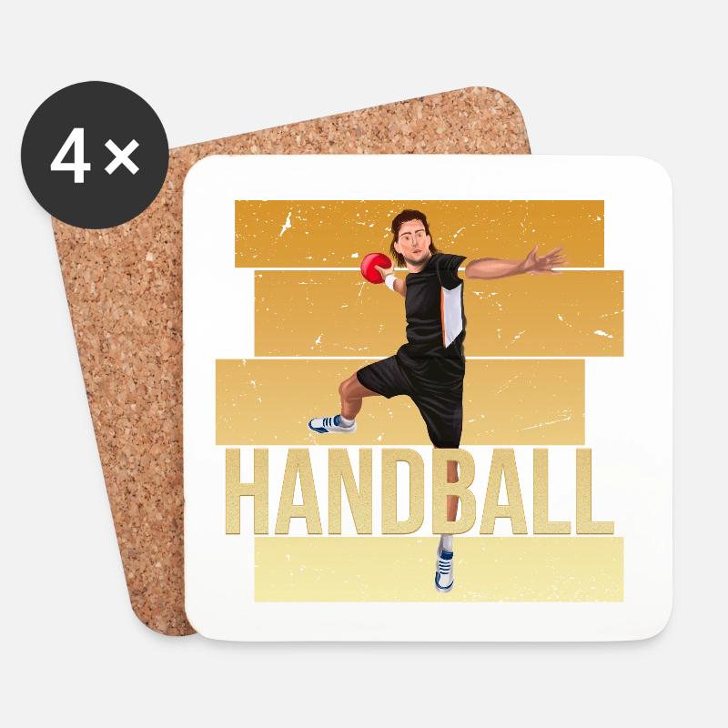 Handball - Untersetzer (4er-Set) - Weiß