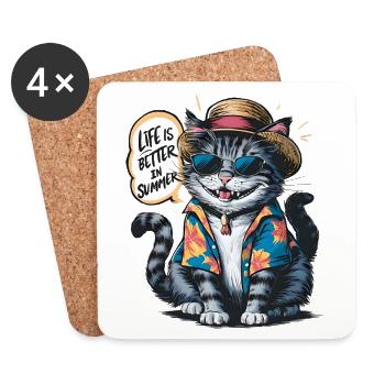 Cool with Tropical Hawaii-Style Clothing - Coasters (set of 4) - white - Front