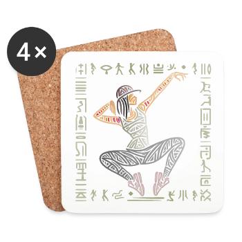Breakdance woman, hiphop dancer pattern Egypt - Coasters (set of 4) - white - Front