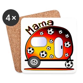 DEUTSCHLAND CAMPING - FUßBALL MAMA - Untersetzer (4er-Set) - Weiß - Vorne