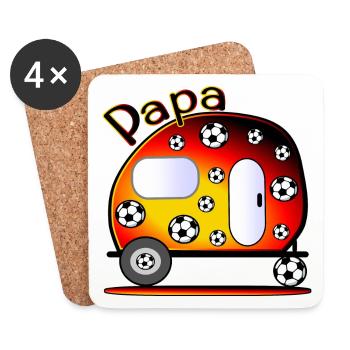 CAMPING DEUTSCHLAND - FUßBALL PAPA - Untersetzer (4er-Set) - Weiß - Vorne