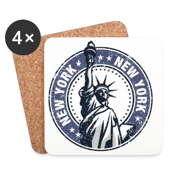 Freiheitsstatue Rondell NYC - Untersetzer (4er-Set) - Weiß - Vorne