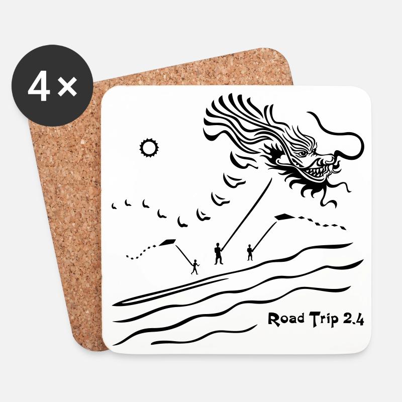 Drache RTM2.4 - Untersetzer (4er-Set) - Weiß