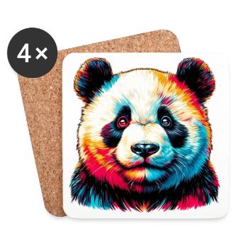 Panda - Dessous de verre (lot de 4) - blanc - Devant