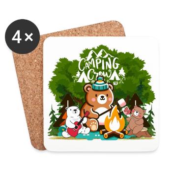 Camping crew - Coasters (set of 4) - white - Front