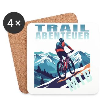 Trail Abenteuer - Untersetzer (4er-Set) - Weiß - Vorne