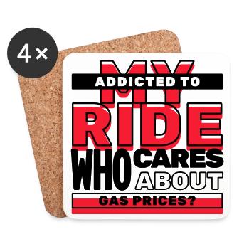 Gas Station Gasoline Refueling Statement Drive Electricity - Coasters (set of 4) - white - Front