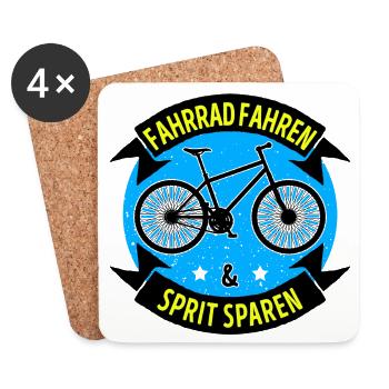 Fahrrad Tanken Statement Elektrische Energie - Untersetzer (4er-Set) - Weiß - Vorne