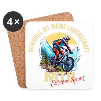 Downhill ist meine Leidenschaft - Untersetzer (4er-Set) - Weiß - Vorne
