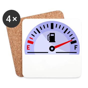 Gas Station Refueling Electric Energy Drive - Coasters (set of 4) - white - Front