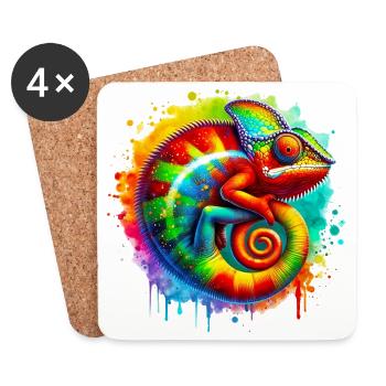 Chameleon - Coasters (set of 4) - white - Front