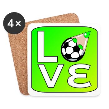 LOVE PLAYING SOCCER - Coasters (set of 4) - white - Front