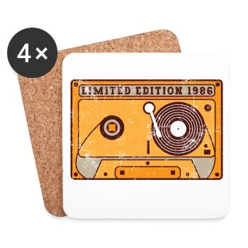 1986 Vintage - Untersetzer (4er-Set) - Weiß - Vorne