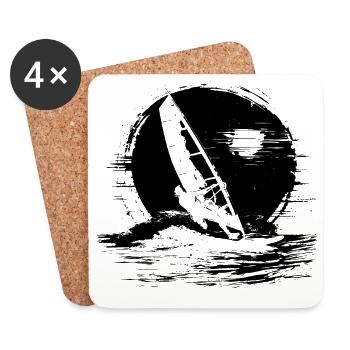 Windsurfen Fan - Untersetzer (4er-Set) - Weiß - Vorne