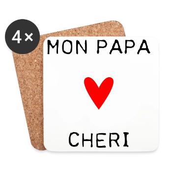 FROHER VATERTAG. PAPA. VATERTAG. VATER - Untersetzer (4er-Set) - Weiß - Vorne