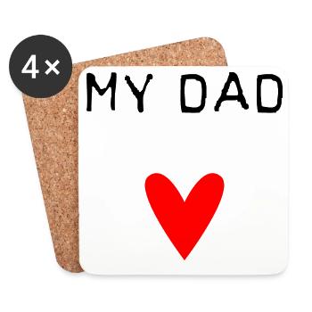 HAPPY FATHER'S DAY. DAD. FATHER'S DAY. FATHER - Coasters (set of 4) - white - Front