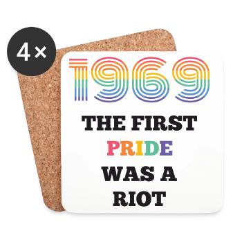 Mois de la fierté LGBT - La première fierté était une émeute - Dessous de verre (lot de 4) - blanc - Devant