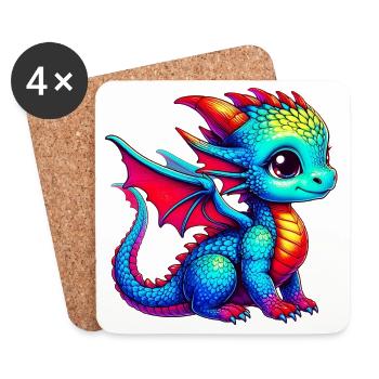Dragon - Coasters (set of 4) - white - Front
