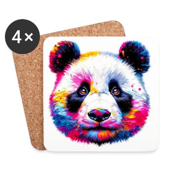 Panda - Untersetzer (4er-Set) - Weiß - Vorne