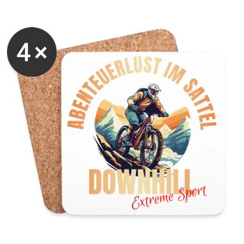 MTB: Abenteuerlust im Sattel - Untersetzer (4er-Set) - Weiß - Vorne
