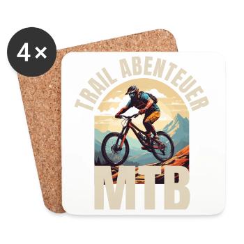 MTB: Trail Abenteuer - Untersetzer (4er-Set) - Weiß - Vorne