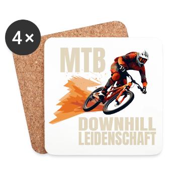Downhill Leidenschaft - Untersetzer (4er-Set) - Weiß - Vorne