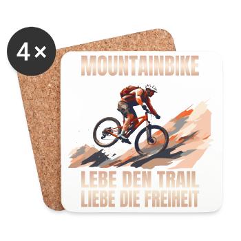 Lebe den Trail - Liebe die Freiheit - Untersetzer (4er-Set) - Weiß - Vorne