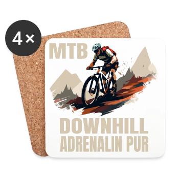Downhill: Adrenalin pur - Untersetzer (4er-Set) - Weiß - Vorne