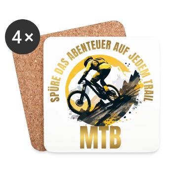 Spüre das Abenteuer auf jedem Trail - Untersetzer (4er-Set) - Weiß - Vorne