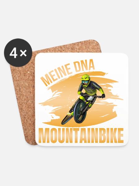 Meine DNA - Mountainbike - Untersetzer (4er-Set) - Weiß