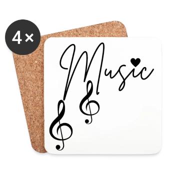 Musical Notes - Coasters (set of 4) - white - Front