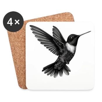Kolibri | Hummingbird - Untersetzer (4er-Set) - Weiß - Vorne