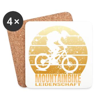 Mountainbike Leidenschaft - Untersetzer (4er-Set) - Weiß - Vorne